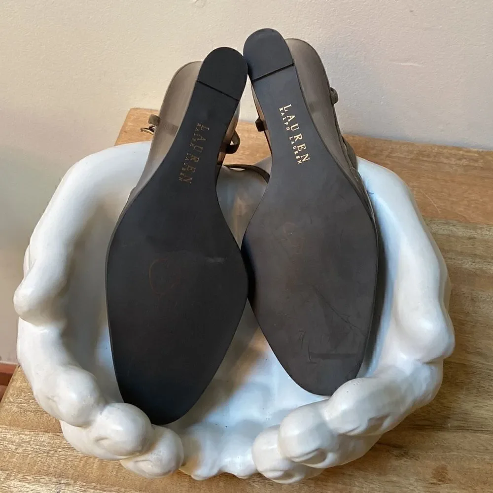 Lauren Ralph Lauren  Wedgem Leather Shoes Vintage Iredescent